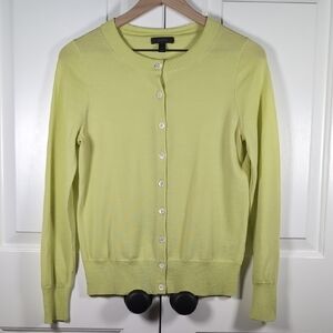 J.Crew 100% Merino Wool Tippi Cardigan Preppy Academia Chartreuse